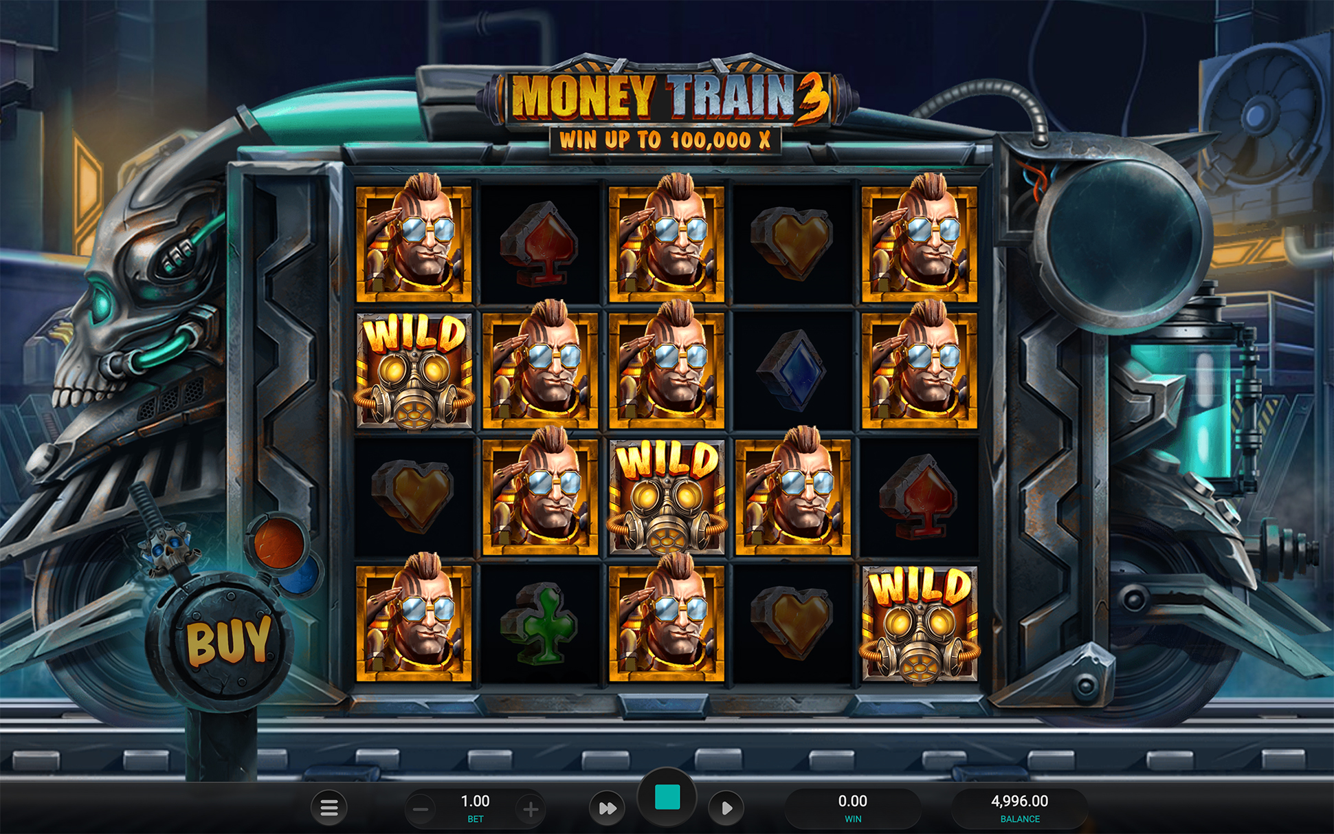 Money Train 3 — игровое поле 5x4 с символами